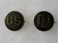 WWI US Army French Made US Engineers Collar Disks