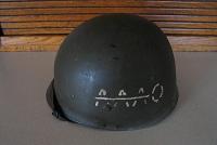 WWII Identified M1 Fixed Bale 9th Infantry Division 39th Regiment Helmet