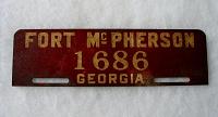 WWII Fort McPherson Georgia License Plate