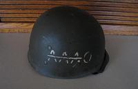 WWII Identified M1 Fixed Bale 9th Infantry Division 39th Regiment Helmet